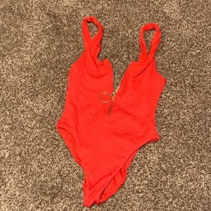 Fletch brand (JoJo Fletcher’s clothing line) swim suit/bodysuit - bright red